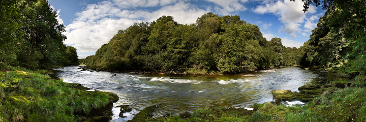 The Wharf - River Wharf just above the strid in striking panoramic format