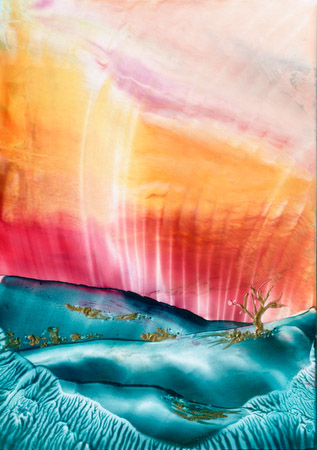Rain-washed skies - Dales Impressions Encaustic Art Print