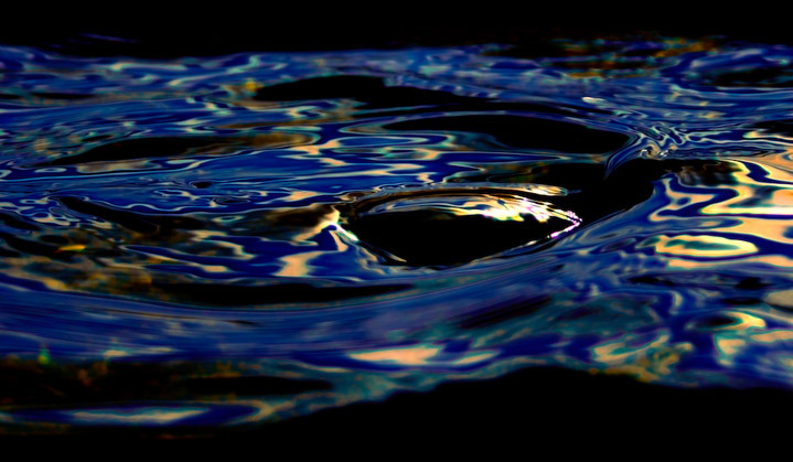 Reflections in Water I (Cool Blue) - Tones of colour created by evening light on a lake near Catterick